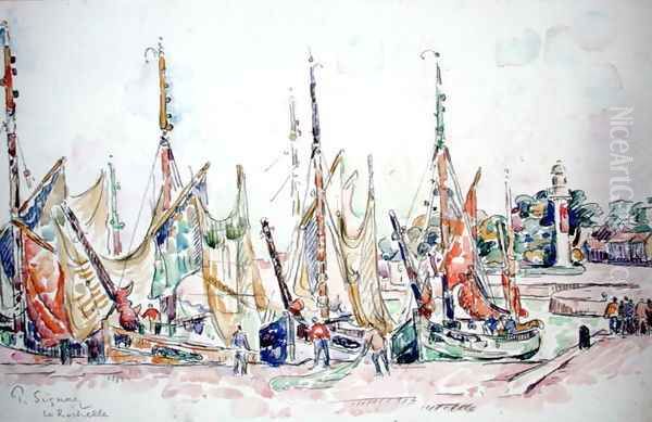 La Rochelle: Boats Oil Painting by Paul Signac