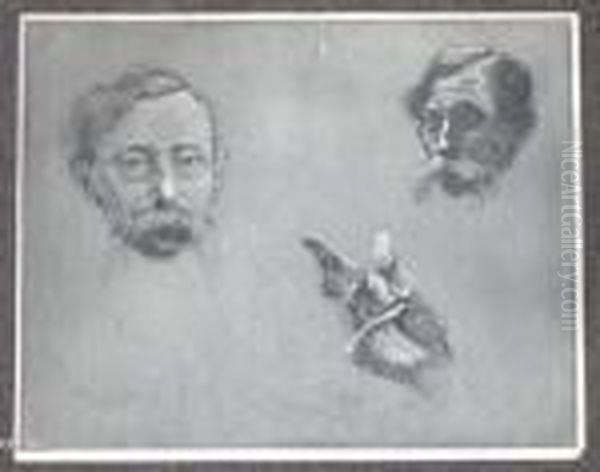 <emile Verhaeren> [planche Aux 3 Sujets] Oil Painting by Armand Rassenfosse