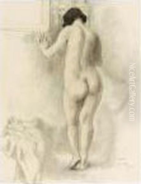 Standing Nude Oil Painting by Armand Rassenfosse