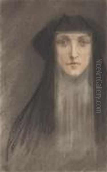 L'amour Supreme: Portrait D'une Nonne Oil Painting by Armand Rassenfosse