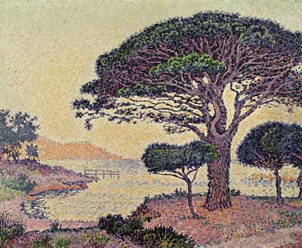 Umbrella Pines at Caroubiers, 1898 Oil Painting by Paul Signac