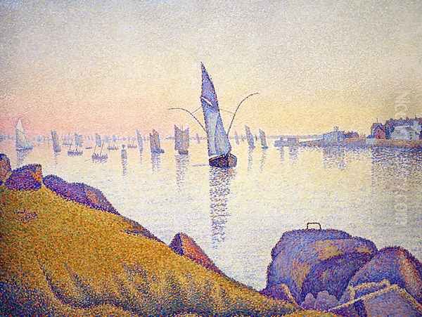 Concarneau, Fishing Boats Oil Painting by Paul Signac