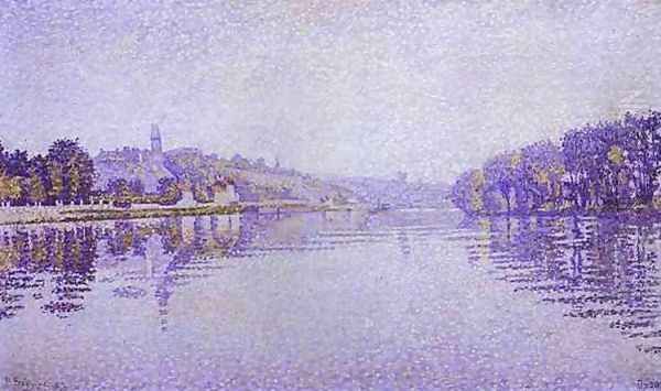 River's Edge Oil Painting by Paul Signac