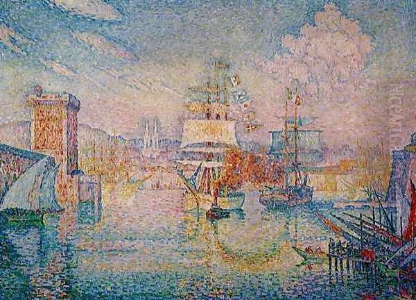 Entrance to the Port of Marseilles Oil Painting by Paul Signac