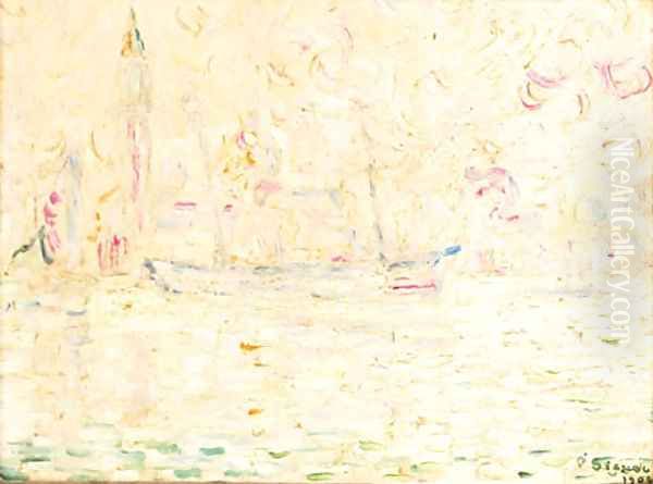 Bateaux a Venise Oil Painting by Paul Signac