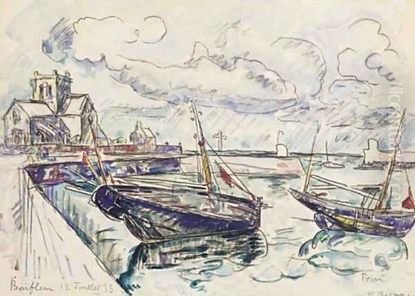 Barfleur Oil Painting by Paul Signac