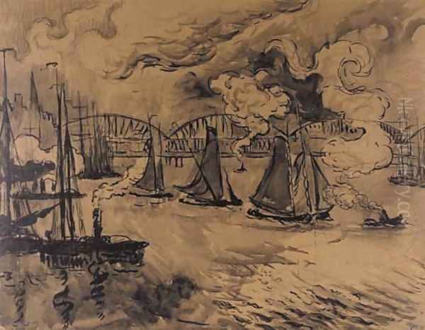 Rotterdam, la Meuse Oil Painting by Paul Signac