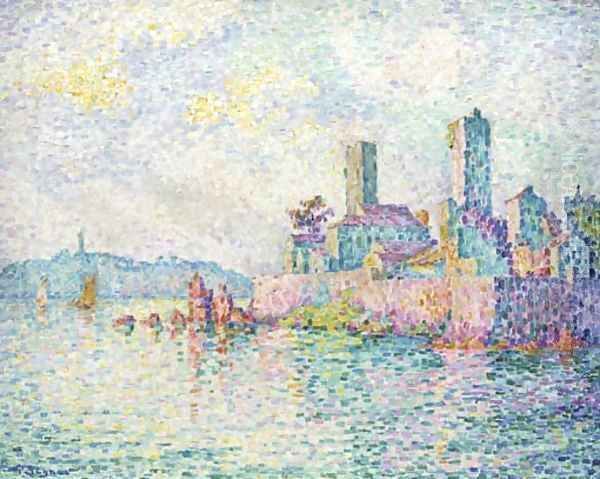 Antibes. Les tours Oil Painting by Paul Signac