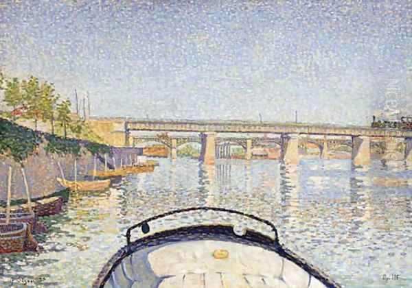 Arriere du Tub Oil Painting by Paul Signac