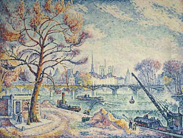 Pont des Arts (Paris) Oil Painting by Paul Signac