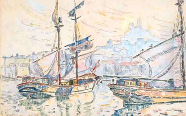 Le port de Marseille Oil Painting by Paul Signac