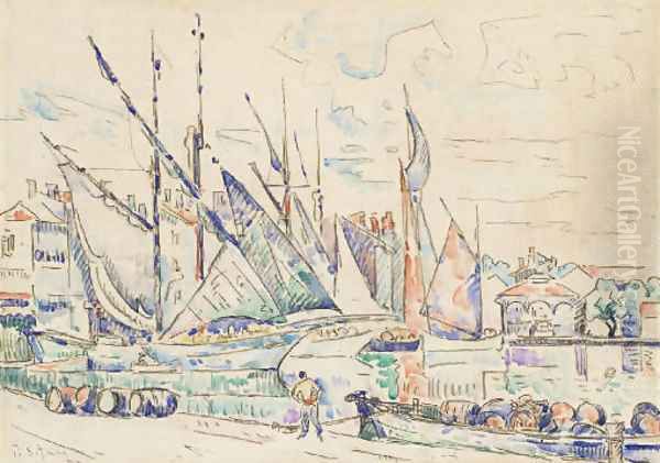 Le port de St. Tropez Oil Painting by Paul Signac