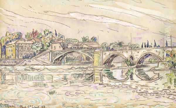 Pont Saint Esprit Oil Painting by Paul Signac