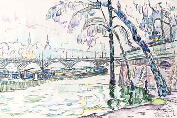 Sur la Seine Oil Painting by Paul Signac