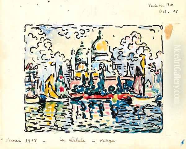 Venice - La Salute - orage Oil Painting by Paul Signac