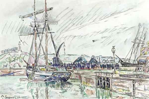 Goelette a quai, Paimpol Oil Painting by Paul Signac