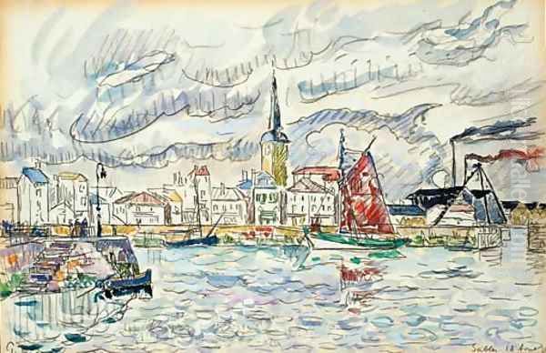 Les Sables Oil Painting by Paul Signac