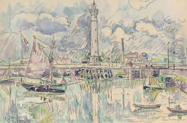 Ouistreham, le port Oil Painting by Paul Signac