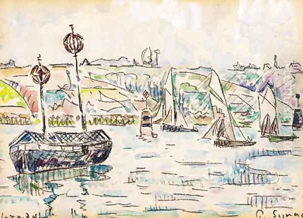 Lezardrieux 2 Oil Painting by Paul Signac