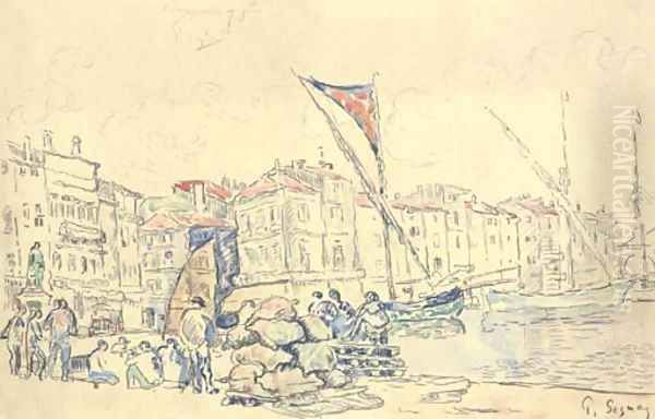 Saint-Tropez, Le port Oil Painting by Paul Signac