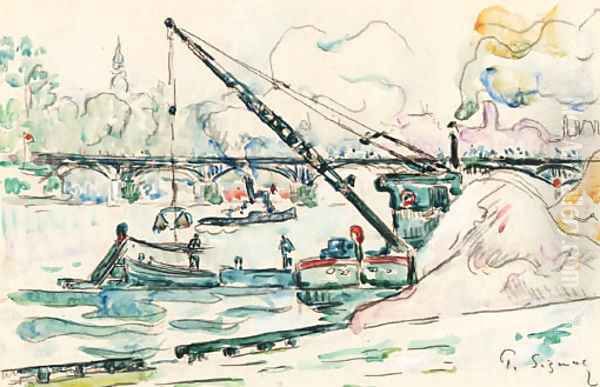 Scene d'Harbour Oil Painting by Paul Signac