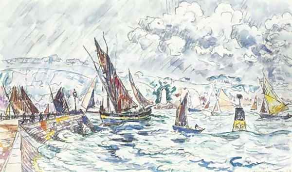 Retour de peche à Concarneau Oil Painting by Paul Signac