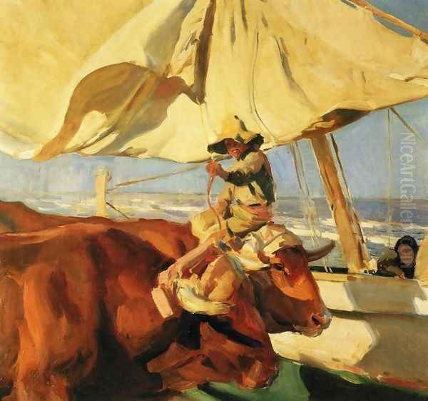 Afternoon Sun, Playa de Valencia Oil Painting by Joaquin Sorolla Y Bastida