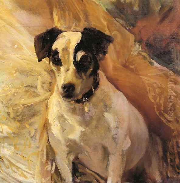 Portrait of a Jack Russell Oil Painting by Joaquin Sorolla Y Bastida