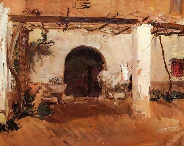 Casa de Huerta, Valencia (study) Oil Painting by Joaquin Sorolla Y Bastida