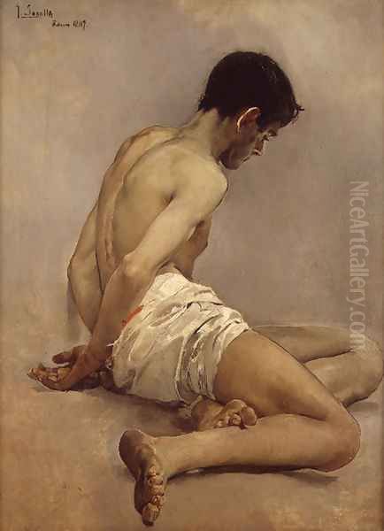 Academia del natural (Academic study from life) Oil Painting by Joaquin Sorolla Y Bastida