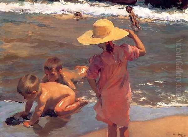 The Young Amphibians Oil Painting by Joaquin Sorolla Y Bastida