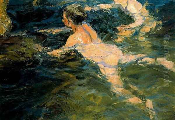 Swimmers, Javea Oil Painting by Joaquin Sorolla Y Bastida