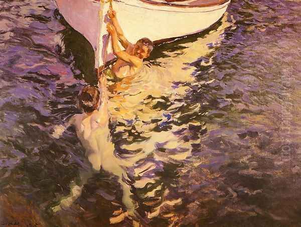 El bote blanco (The White Boat) Oil Painting by Joaquin Sorolla Y Bastida