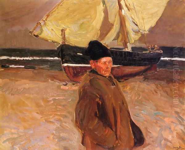 Old Valencian Fisherman Oil Painting by Joaquin Sorolla Y Bastida