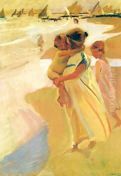 Al bano, Valencia (Going for a Swim, Valencia) Oil Painting by Joaquin Sorolla Y Bastida