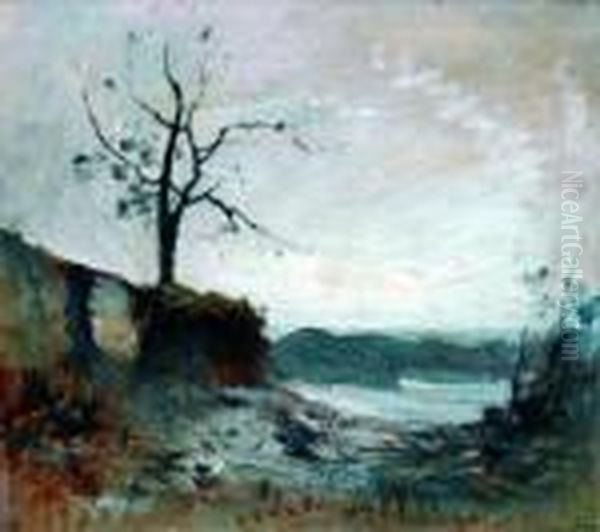 Paysage. Oil Painting by Francois Auguste Ravier