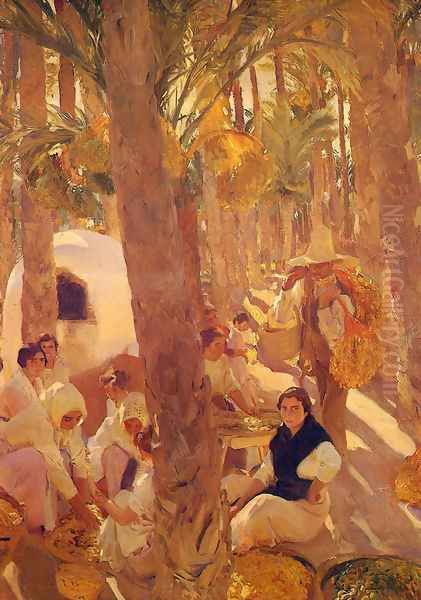 El palmeral - Elche (Palm Grove) Oil Painting by Joaquin Sorolla Y Bastida