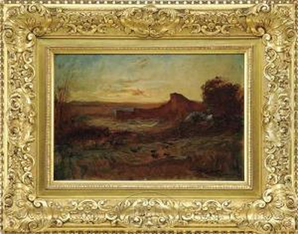 French Landscape Oil Painting by Francois Auguste Ravier