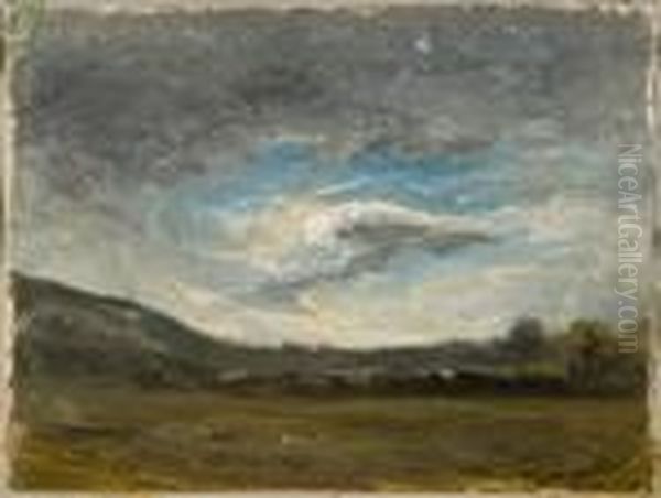 Etude De Ciel Au Dessus D'une Plaine Oil Painting by Francois Auguste Ravier