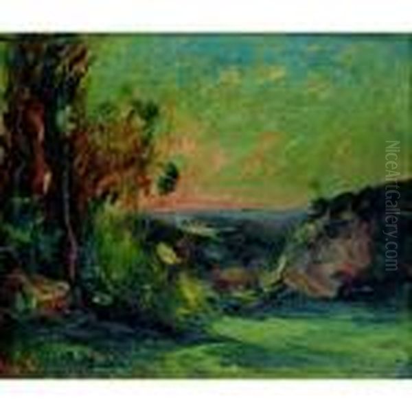 Paysage Aux Rochers Oil Painting by Francois Auguste Ravier