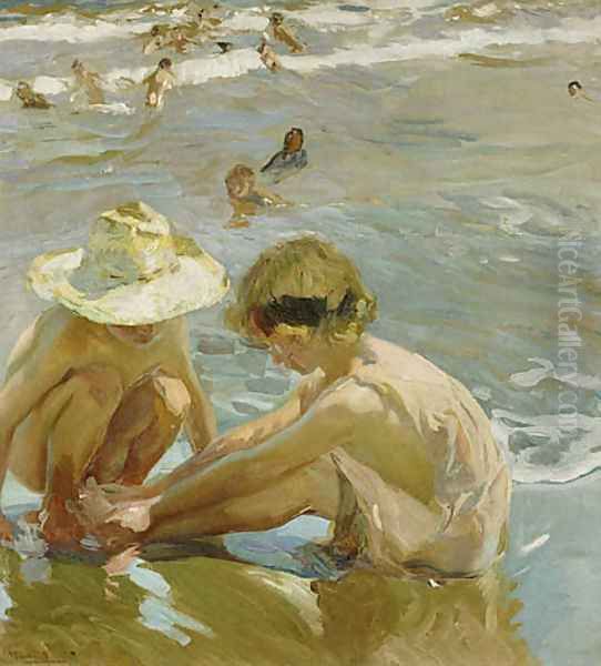 The Wounded Foot Oil Painting by Joaquin Sorolla Y Bastida