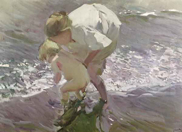 Bathing on the Beach, 1908 Oil Painting by Joaquin Sorolla Y Bastida