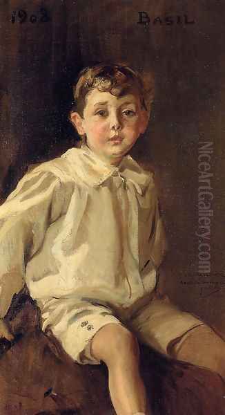 Portrait of Basel Mundy Oil Painting by Joaquin Sorolla Y Bastida