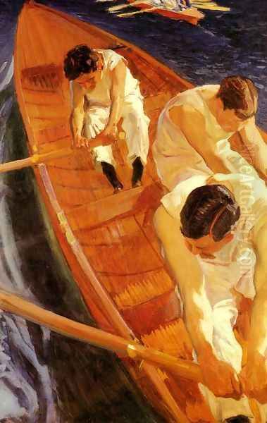 En la yola (Zarauz) (In the Rowing Boat (Zarauz)) Oil Painting by Joaquin Sorolla Y Bastida