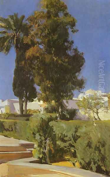 Jardines del Alcazar (Sevilla) (Gardens of the Alcazar (Seville)) Oil Painting by Joaquin Sorolla Y Bastida