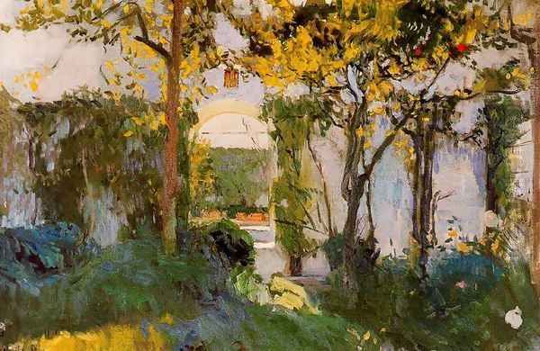 Old garden of the Alcazar in Seville Oil Painting by Joaquin Sorolla Y Bastida