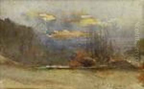 environs De Cremieu Oil Painting by Francois Auguste Ravier