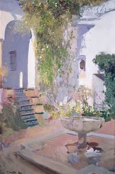 Garden Grotto, Alcazar de Seville, 1910 Oil Painting by Joaquin Sorolla Y Bastida