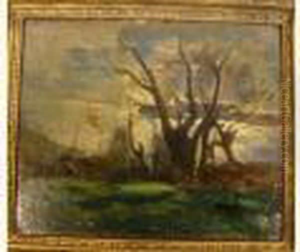 Paysage Aux Arbres Oil Painting by Francois Auguste Ravier