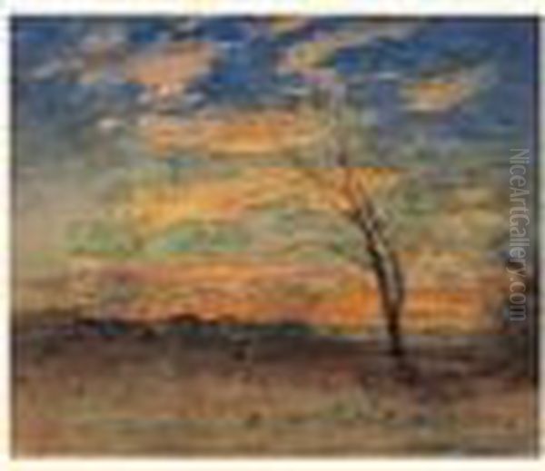 Paysage Au Crepuscule Oil Painting by Francois Auguste Ravier